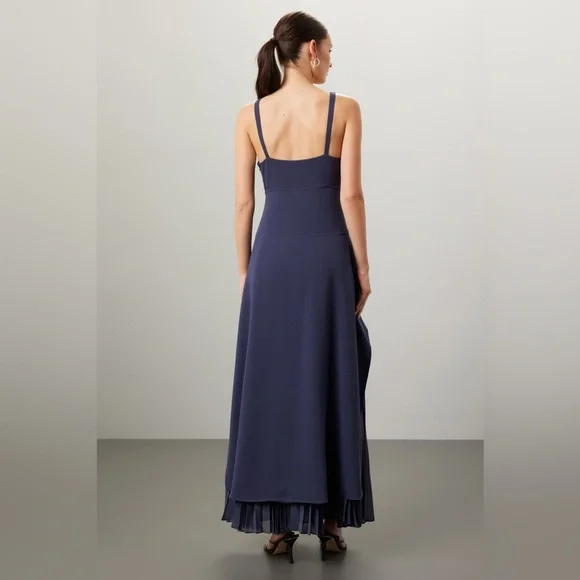 SIMKHAI sequoia pleated combo sleeveless v-neck dress size 8 - Picture 3 of 8